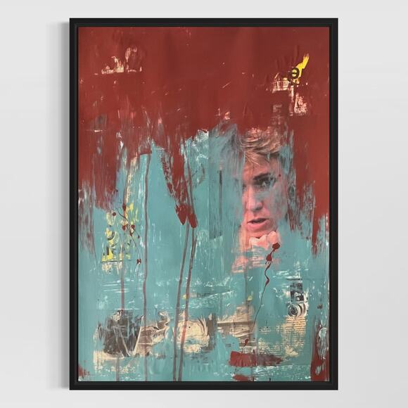 Original Mixed Media Abstract Art Painting 18x24 “Transfusion
